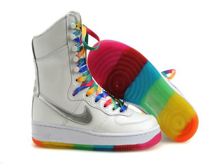 Nike Women Air Force 1 High Rainbow Dancing Boot - Click Image to Close